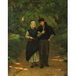 ARTZ DAVID ADOLF CONSTANT (1837-1890), signed and dated 1866 l.r. couple in love on a dirt road, oil