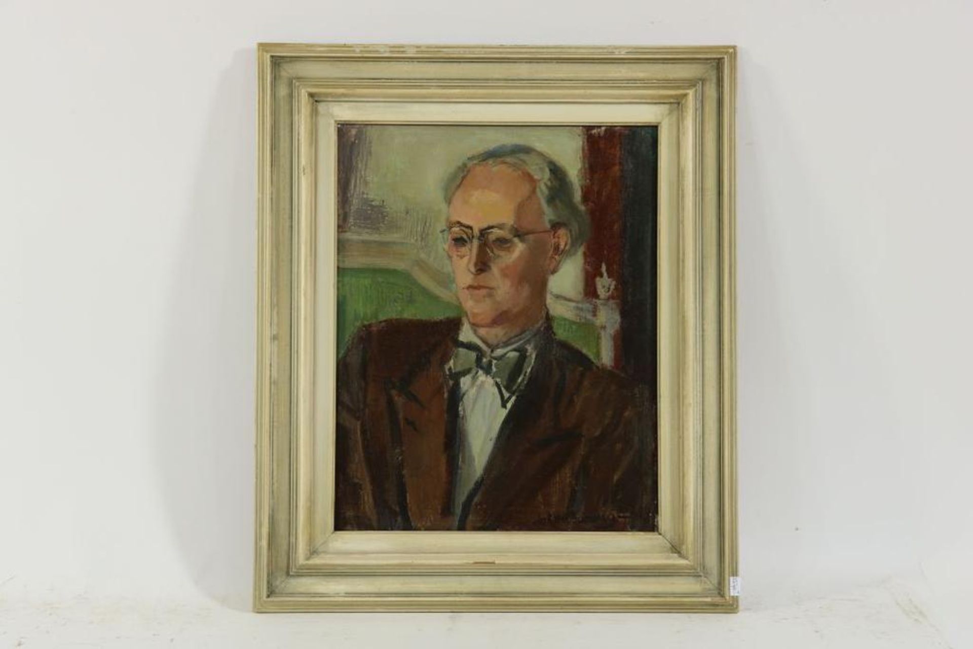 BUNING, JOHAN (1893-1963), ges. r.o., portret van de toneelspeler Carel Rijken, doek 50 x 40 cm. - Bild 2 aus 4