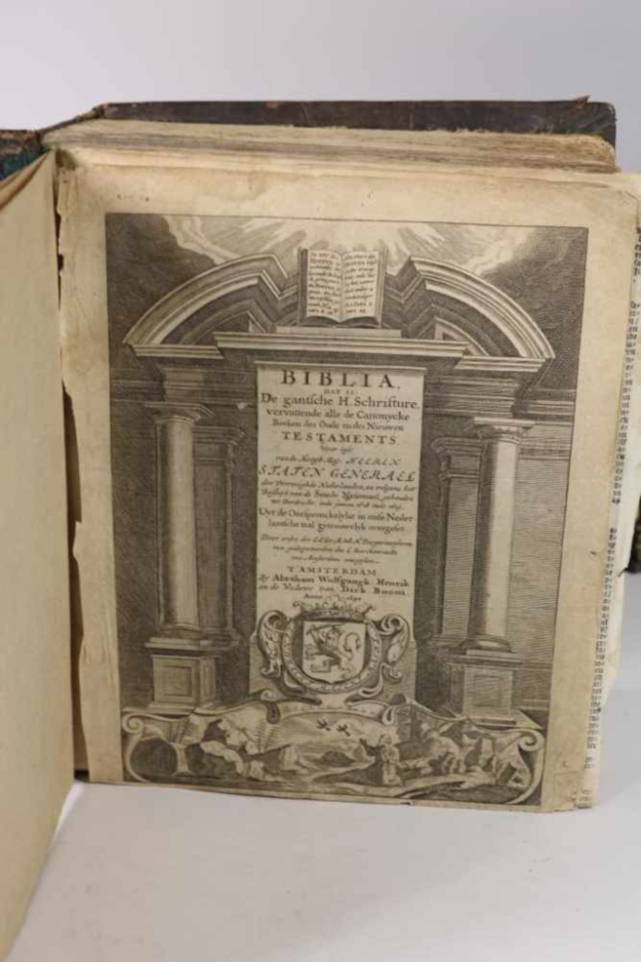 Lot div. oude boeken w.o. Biblia, door Abraham Wolfgang en de weduwe van Dirk Boom anno 1690, MARCA, - Bild 3 aus 4