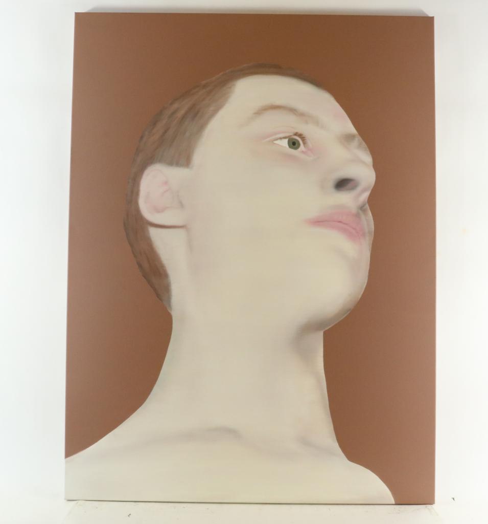 LAMPE, KATINKA (BORN 1963), signed and dated 2006 on the back, boy's head, oil on canvas 160 x 120 - Image 2 of 3