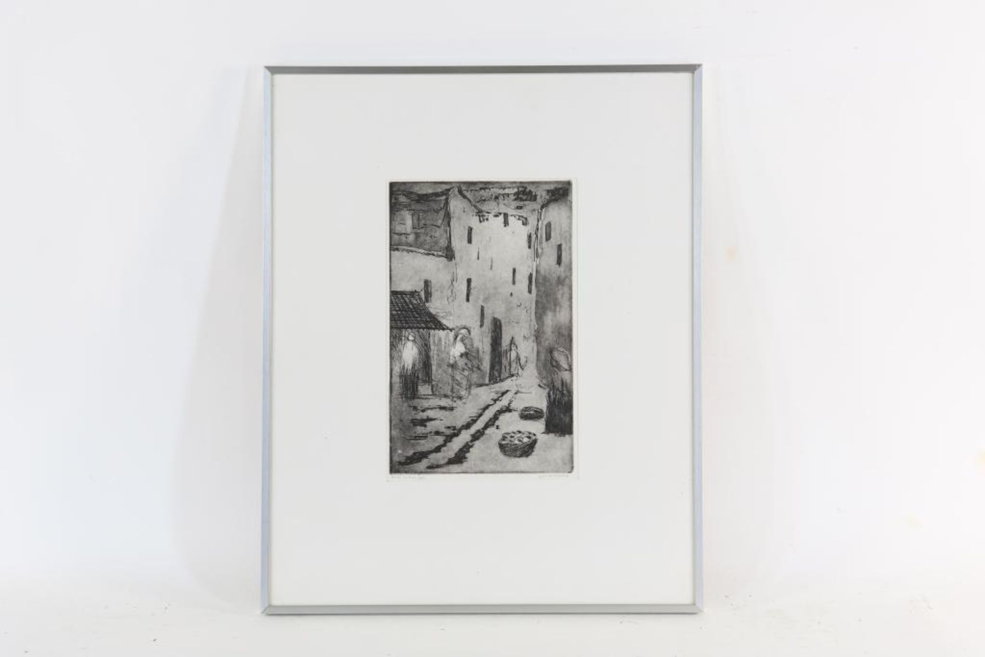 BIESIOT, AN (1919-2006), ges. r.o., 'straatje in Oude Jaffa, ets 10/25 33 x 21 cm. - Bild 2 aus 3