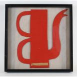 GUBBELS, KLAAS (BORN 1934), signed and dated '93 m.o., red coffee pot, on cardboard 89/200 49 x 49