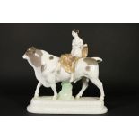 Porcelain KPM sculpture Europa on bull, design by Adolf Amberg (1874-1913), mark, h. 40 cm.