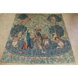 Tapestry, in The Lady with the Unicorn, 20th centuryGeweven wandkleed, zgn. Gobelin met afbeelding