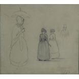 Cremer, J.J., signed, study of figures, drawing 12 x 13 cm.CREMER, JACOB JOHANNES (1827-1880),