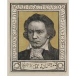 DERKINDEREN, ANTOON, sign. l.r., Beethoven, litho 67 x 46 cm.DERKINDEREN ANTOON, ges. r.o.,