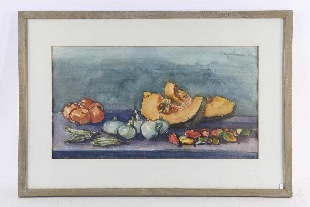 ENGELMAN, HANS (1922-2000), signed and dated '81 u.r., still life with fruit and vegetables, - Image 2 of 3