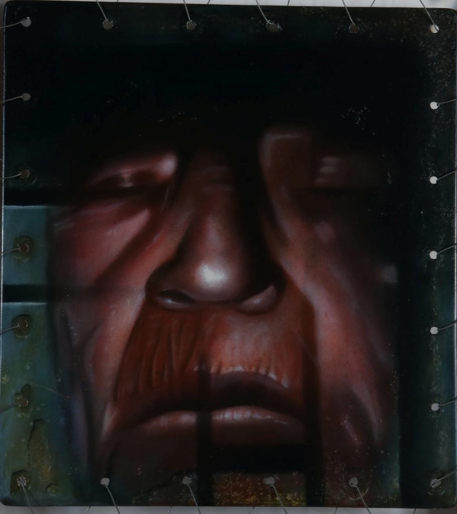 BRAUN ROGER (1972), ges. achterzijde "seelenkrank" (de verwekking van Adonis), board 95 x 90 cm. - Image 3 of 4