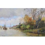 KOCH THEO JOHN (1881-1959), ges. l.o. riviergezicht, aquarel 30 x 50 cm.