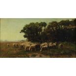 KREGTEN, FEDOR VAN (1871-1937), signed lr .., shepherd with sheep at the edge of the forest, oil