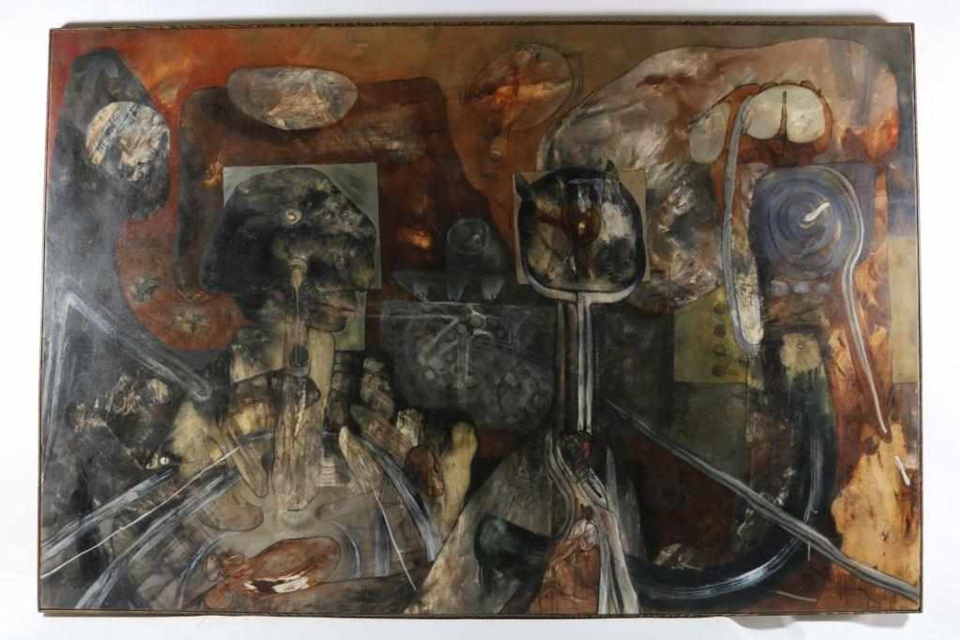 CHEMAY, JACQUES (1938-1996), signed ll. and signed and dated '64 at the back, 'La Voyageuse', oil on - Bild 2 aus 5