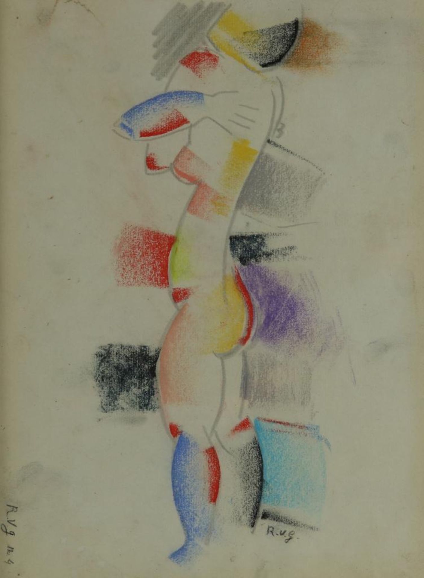 GINDERTAEL, ROGER VAN (1899-1982), monogrammed standing nude, colored pencil drawing 32 x 24 cm. - Bild 2 aus 4