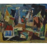 SIEGER FREDERIK (1902-1999), onges., abstracte compositie, doek 34 x 41 cm.