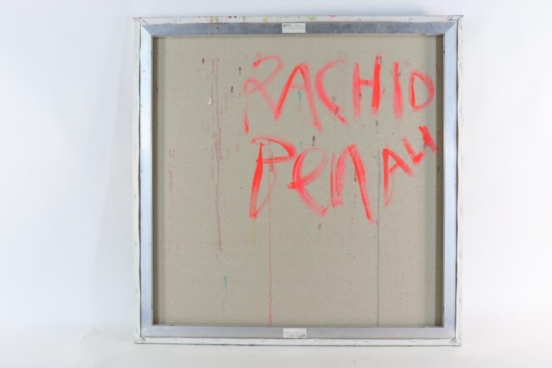 BEN ALI, RACHID (BORN 1978), signed on the back, composition 'Witzenhausen', oil on canvas 100 x 100 - Bild 3 aus 3