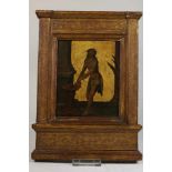 Icoon met afbeelding van Christus aan de geselpaal, 19e eeuw, 32 x 24 cm.