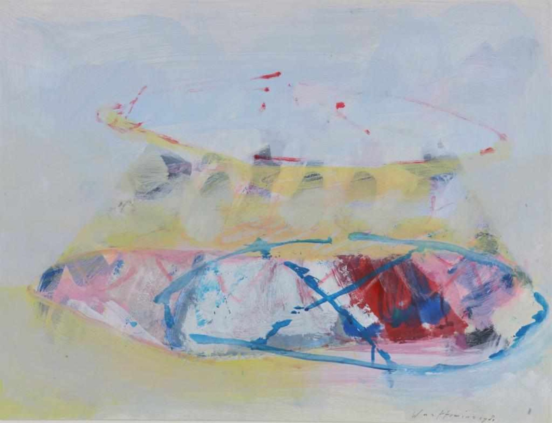 WARFFEMIUS, PIET (GEB. 1956), signed and dated 1983 l.r., composition, gouache on paper 47 x 61 cm.