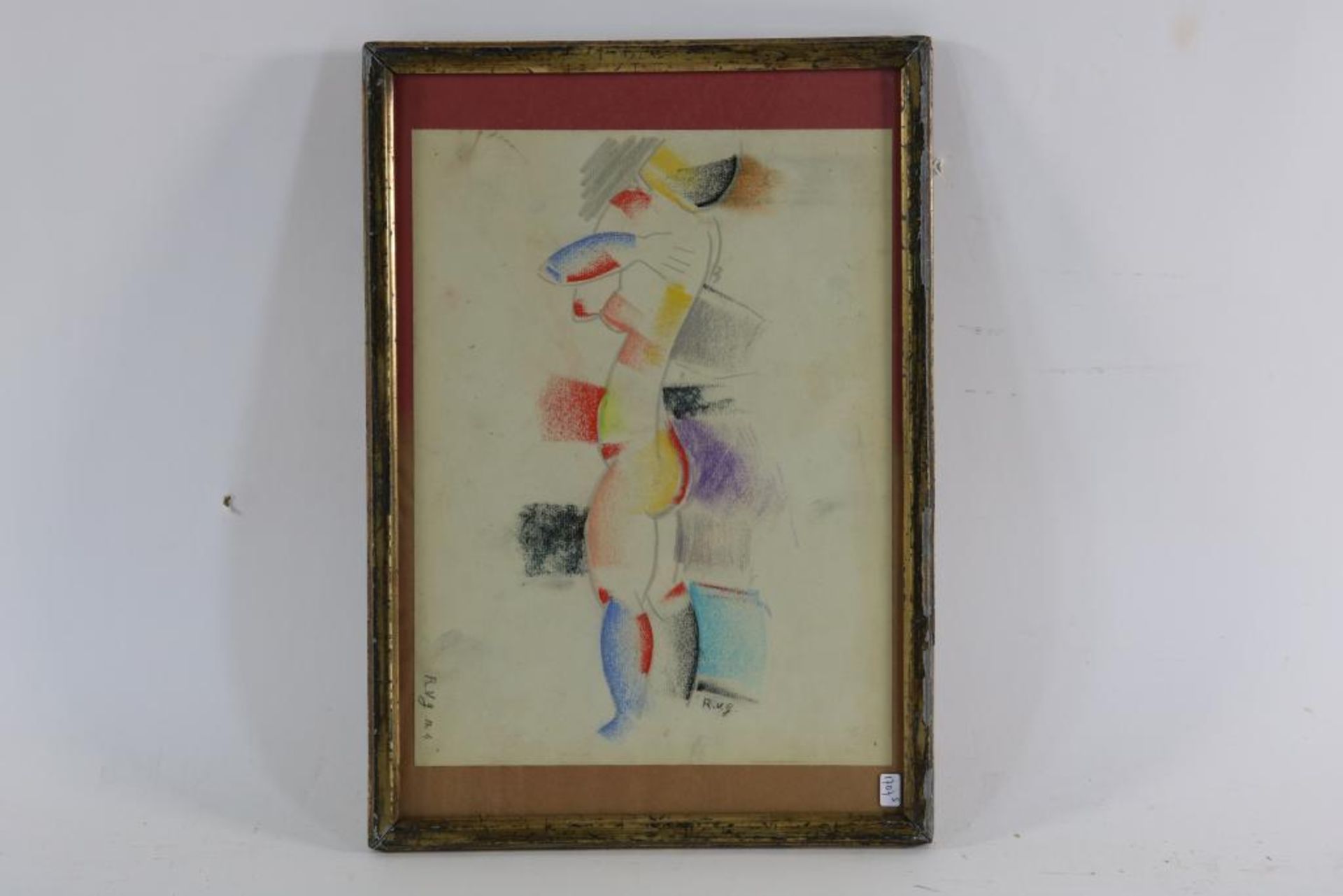 GINDERTAEL, ROGER VAN (1899-1982), monogrammed standing nude, colored pencil drawing 32 x 24 cm.