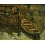 Hynckes Raoul (1893-1973), sign. l.u., docked boats, board 24 x 30 cm. oil on boardHYNCKES RAOUL (