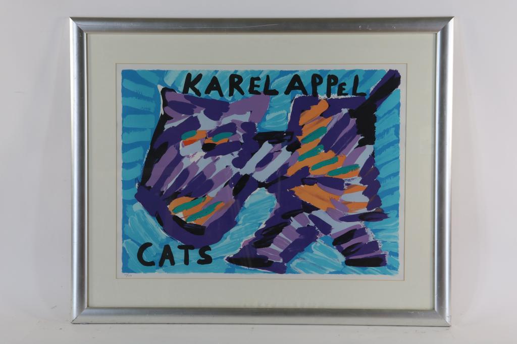 APPEL KAREL (1921-2006), sign. "Cats", silk screen 115/250 59 x 79 cm.APPEL KAREL (1921-2006), - Image 2 of 3