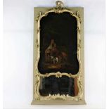 Unknown, unsigned 19th century farmer with horse and cart at farm, showpiece in Louis XV-style frame