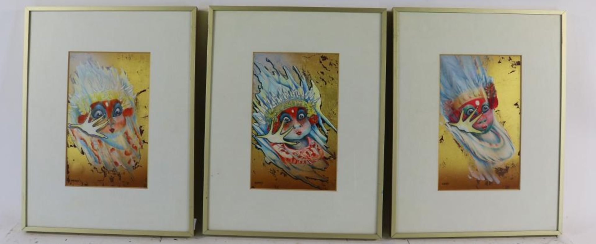 Erkelens, Frans, signed, lot of 5 drawings of Indonesian dancers, 27 x 17 cm.ERKELENS, FRANS (1937-