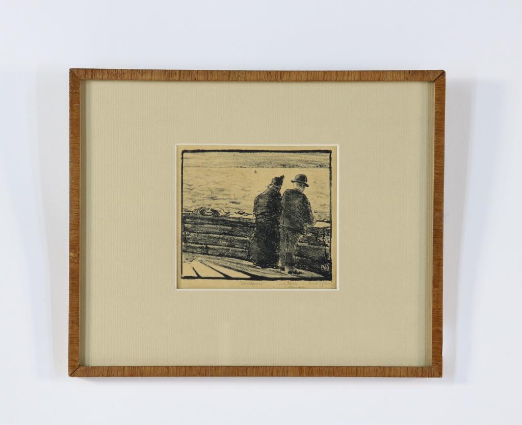 Nijland, Dirk, signed, couple on a ship, lithograph 11 x 12 cm.NIJLAND, DIRK HIDDE (1881-1955), ges. - Image 3 of 3