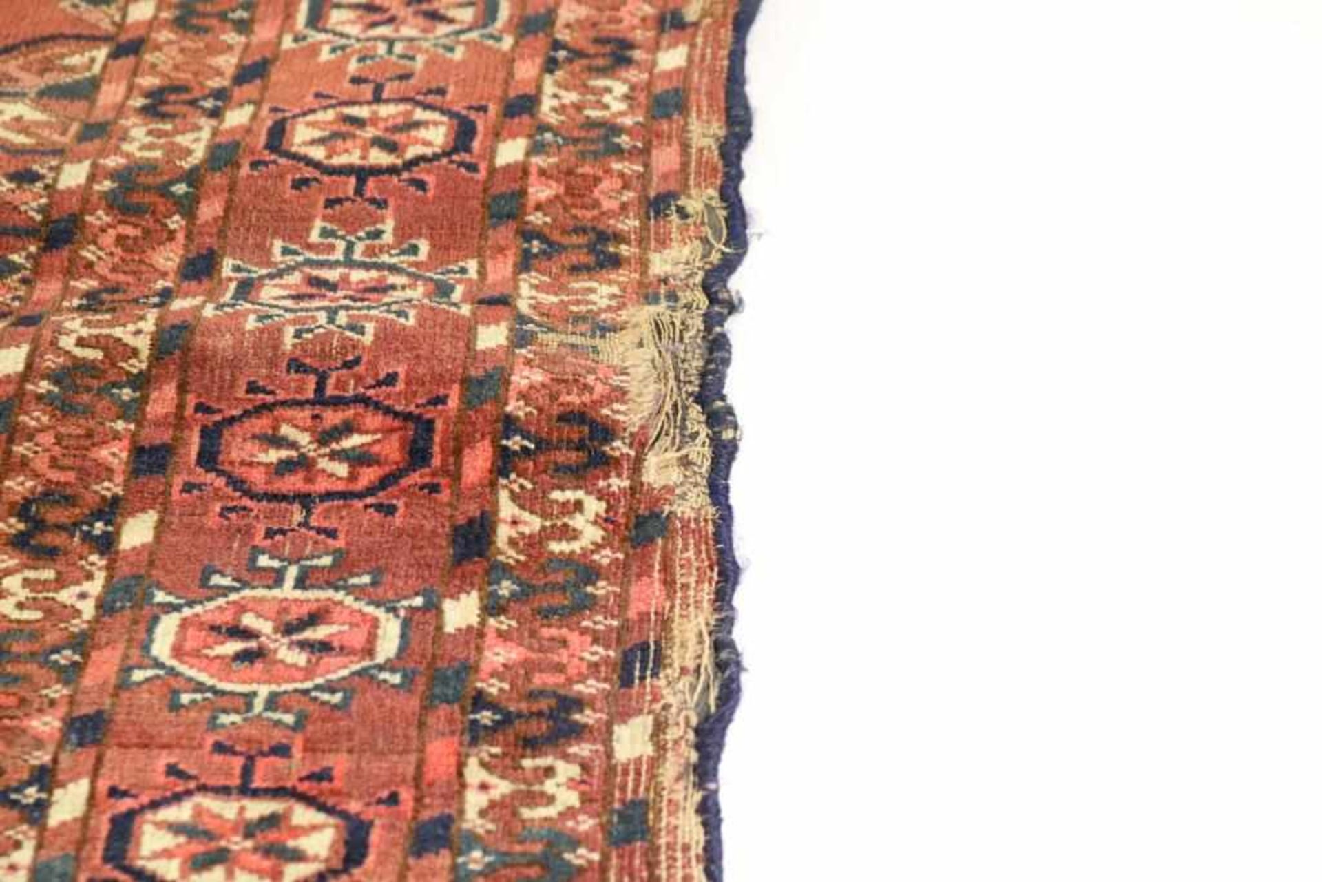 Antique Bokhara fragment/ carpet, 112 x 120 cm.Antiek Bochara handgeknoop fragement, 112 x 120 - Bild 3 aus 3