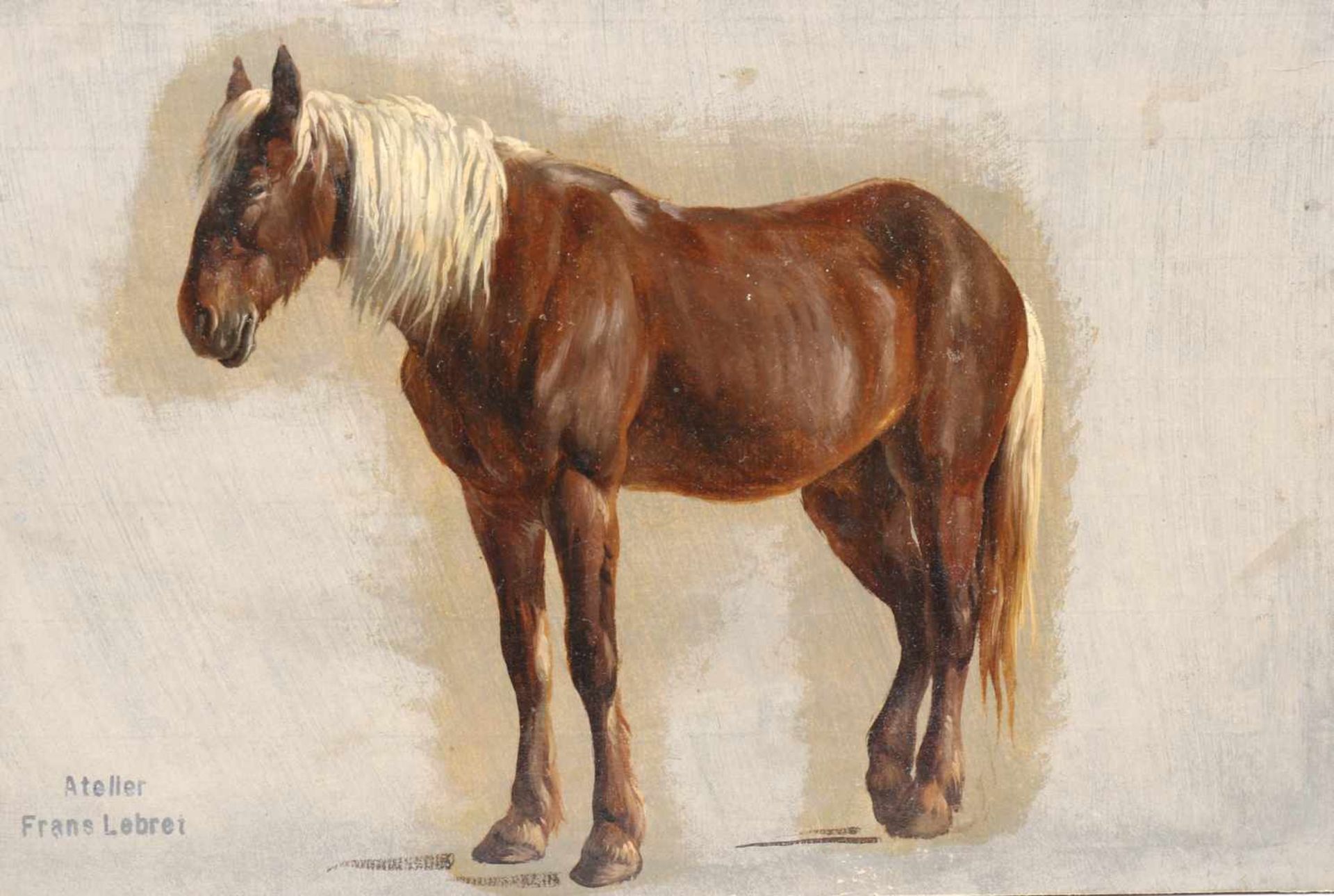 Frans Lebret (1820-1909)Twee olieverfstudies van een paard en een schaap, tweemaal olieverf op - Bild 2 aus 2