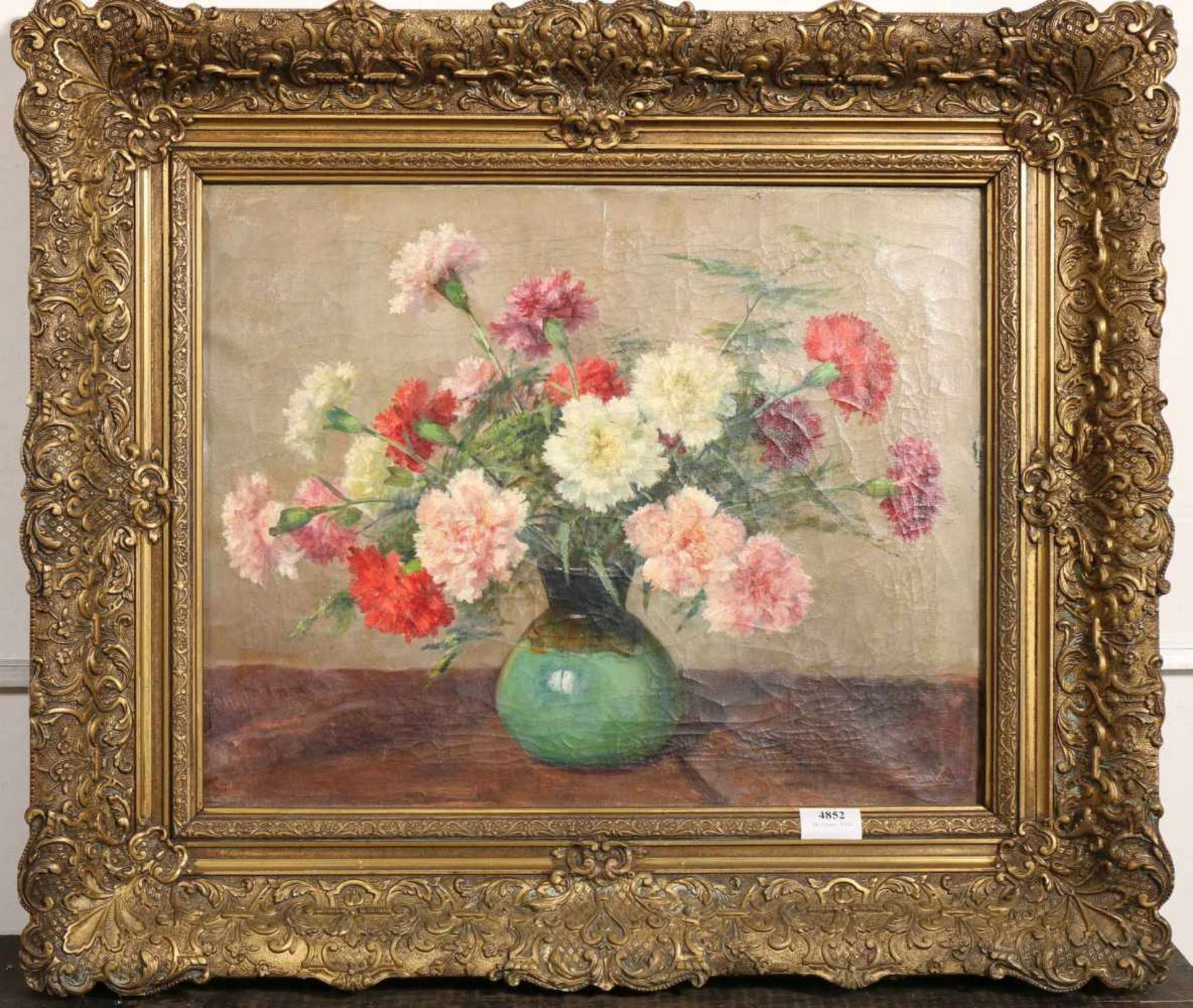 Anton Funke Küpper (1869-1955)Bloemen in een vaas, doek, gesign. r.o., 41 x 50 cm. [1]100 - Bild 2 aus 5