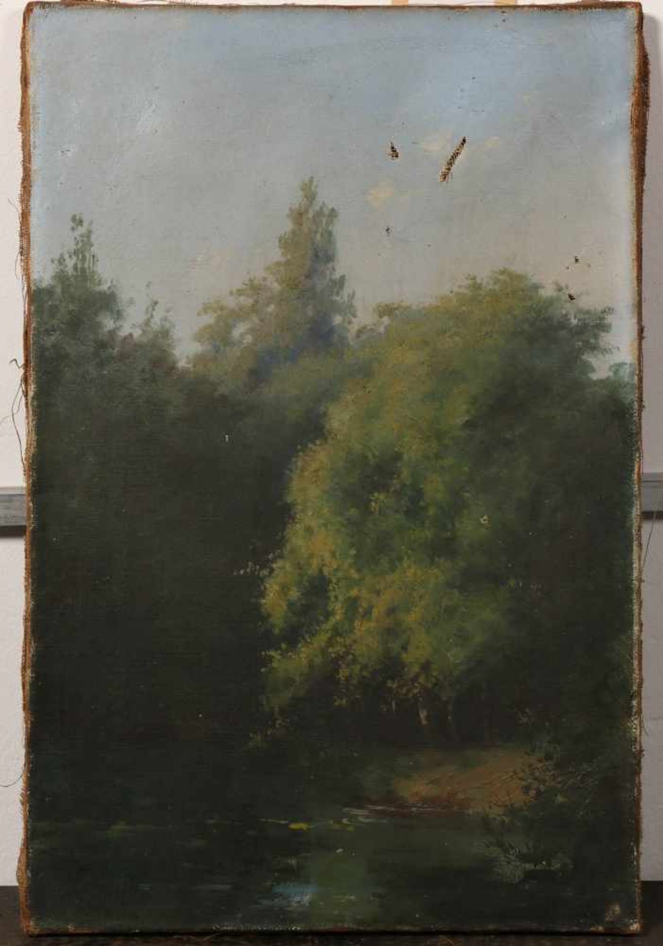 Salvador Murillo (1841-?)Bomen aan een water, Mexico, doek, niet ingelijst, beschadigd, gesign. l. - Bild 2 aus 3