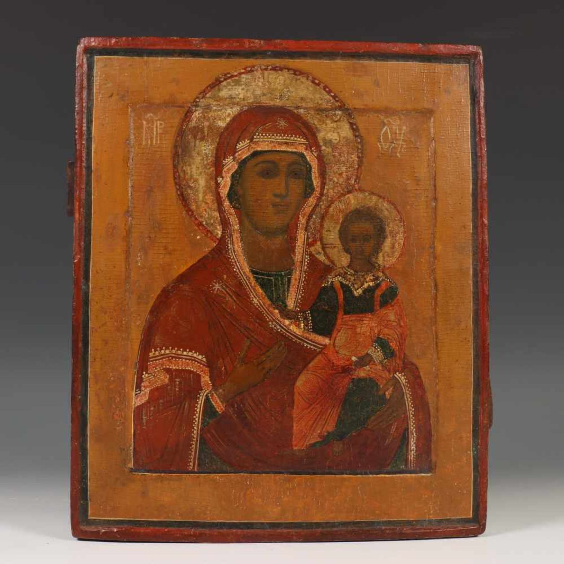 Rusland, ikoon, 19e eeuw;Moeder Gods verzacht mijn smart , 31 x 27 cm. [1]600