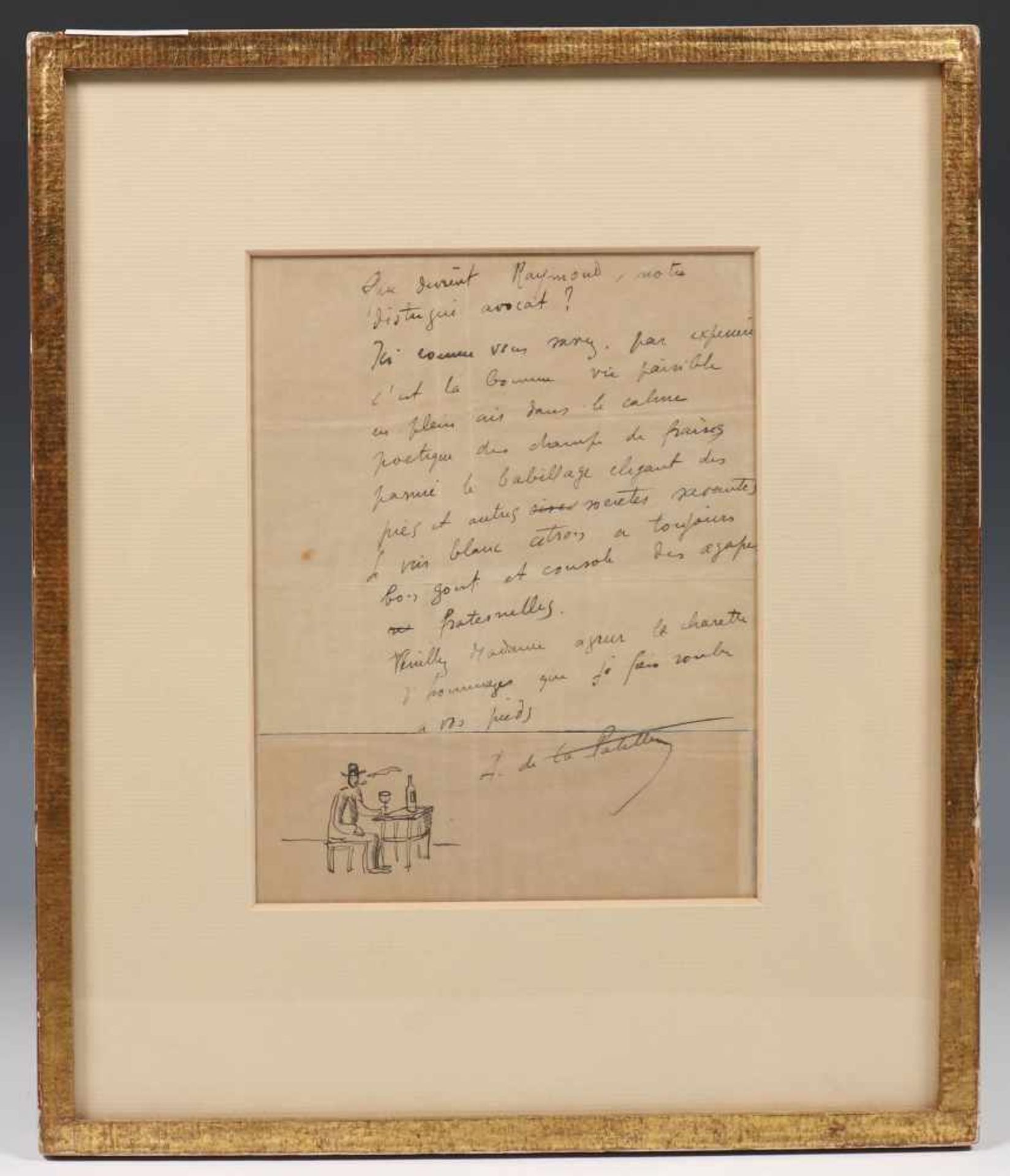 Amédée de la Patelliere (1890-1932)Liggend naakt. Handgeschreven brief met aan weerszijden een - Bild 3 aus 3