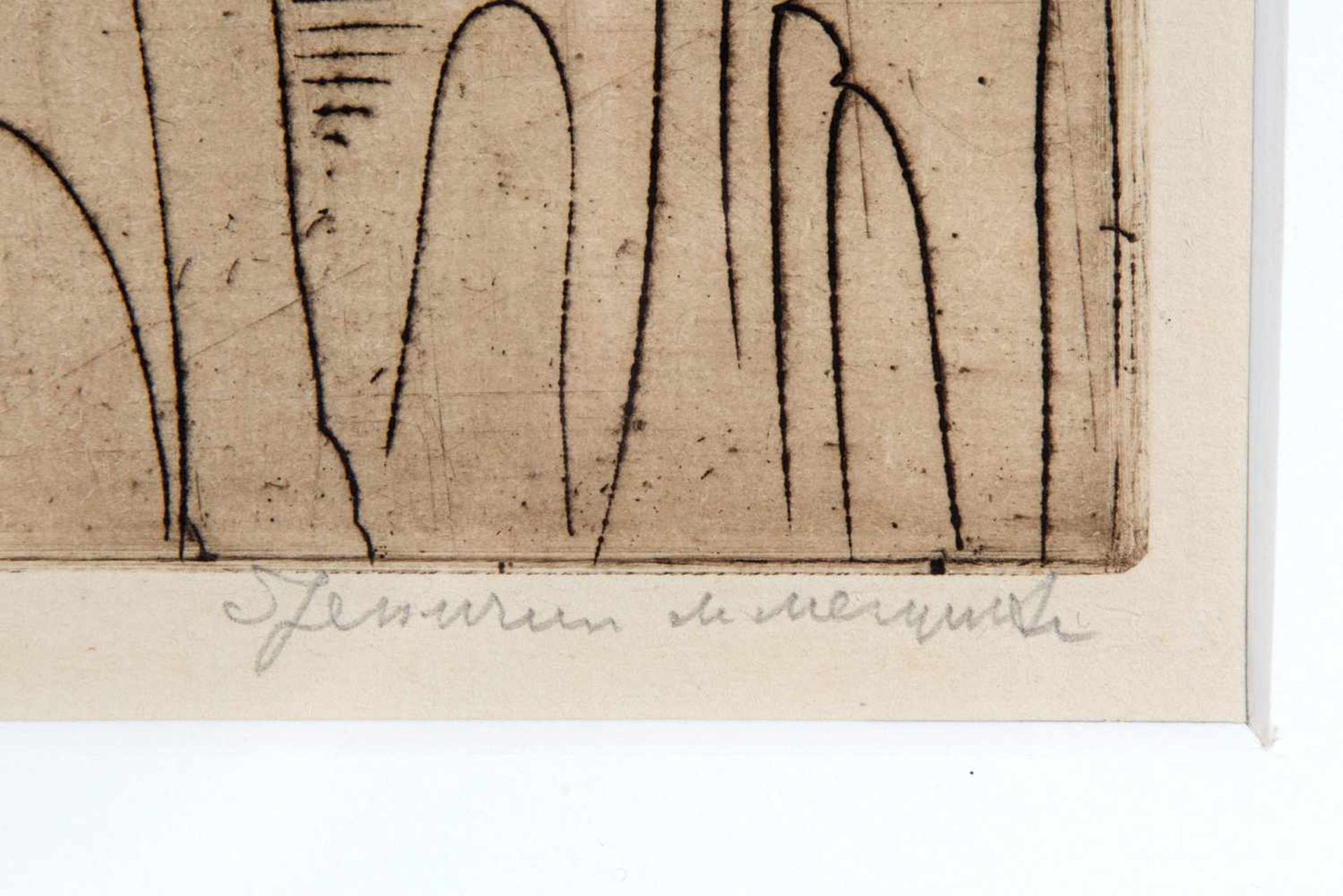 Samuel Jessurun de Mesquita (1868-1944)Fantasie: een groep halffiguren, ets, gesign. r.o., 3/15, Van - Bild 2 aus 2