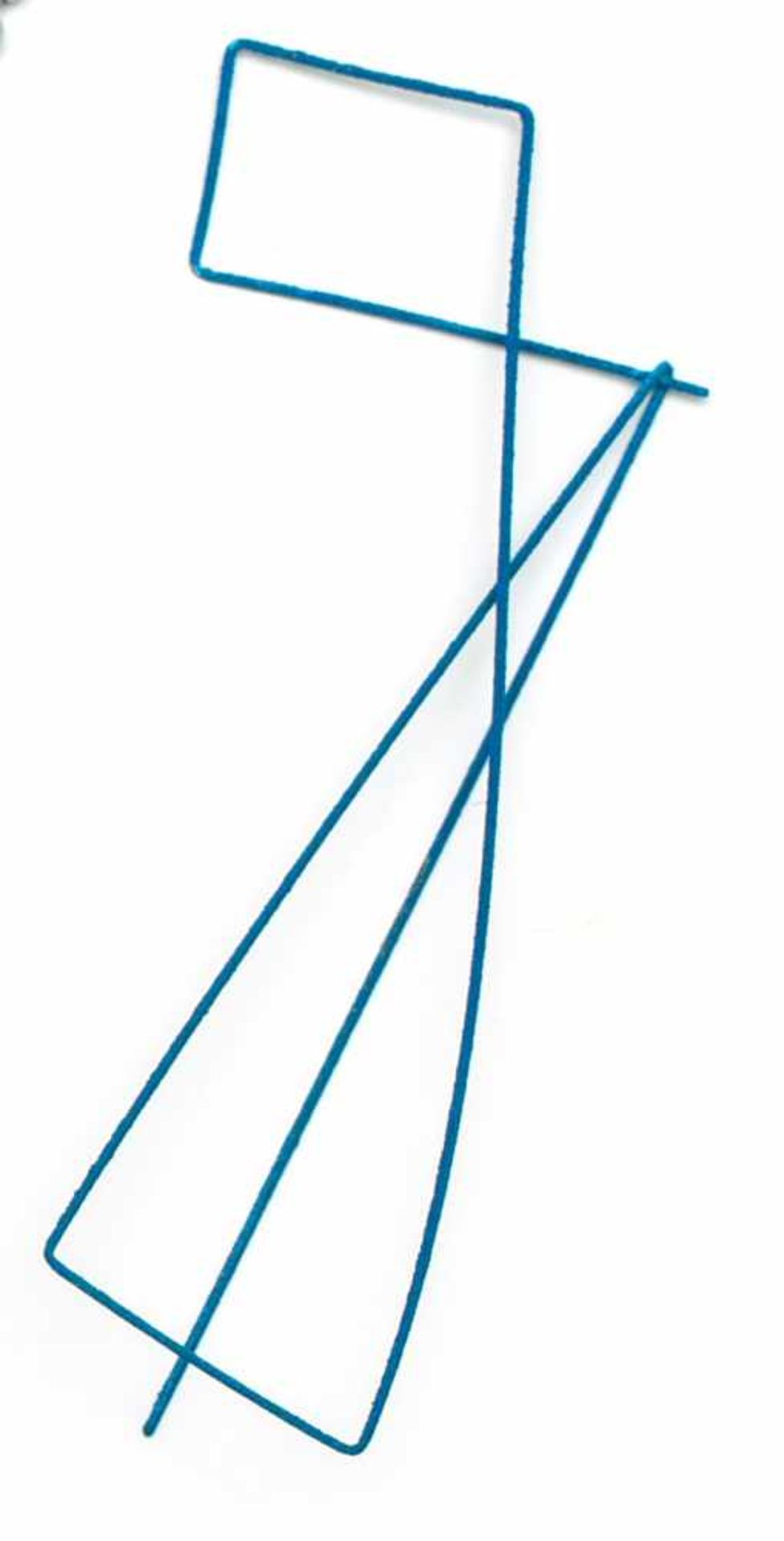 Marijke de Goey, blauwe lineaire brochegemaakt uit één zilveren draad, blauw gecoat, [1]150