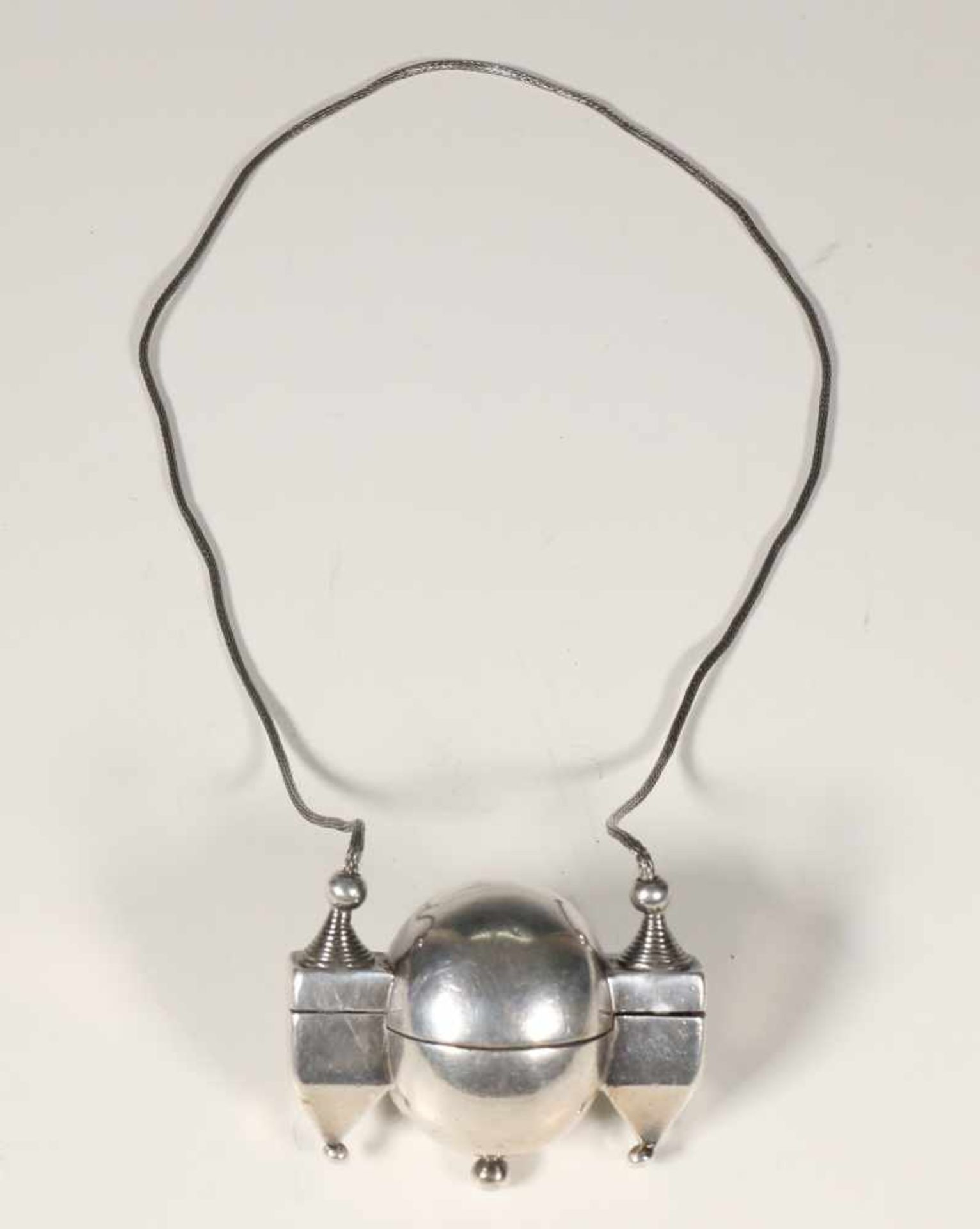 India, Karamataka, silver pendant necklace, used as lingam casket,designed to hold a lingam stone,
