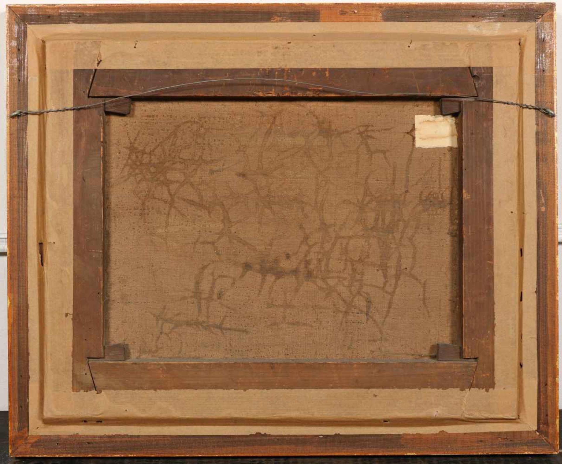 Onduidelijk gesigneerd r.o., 19e eeuwSchepen op een rivier, doek, 35 x 43 cm. [1]100 - Bild 3 aus 4