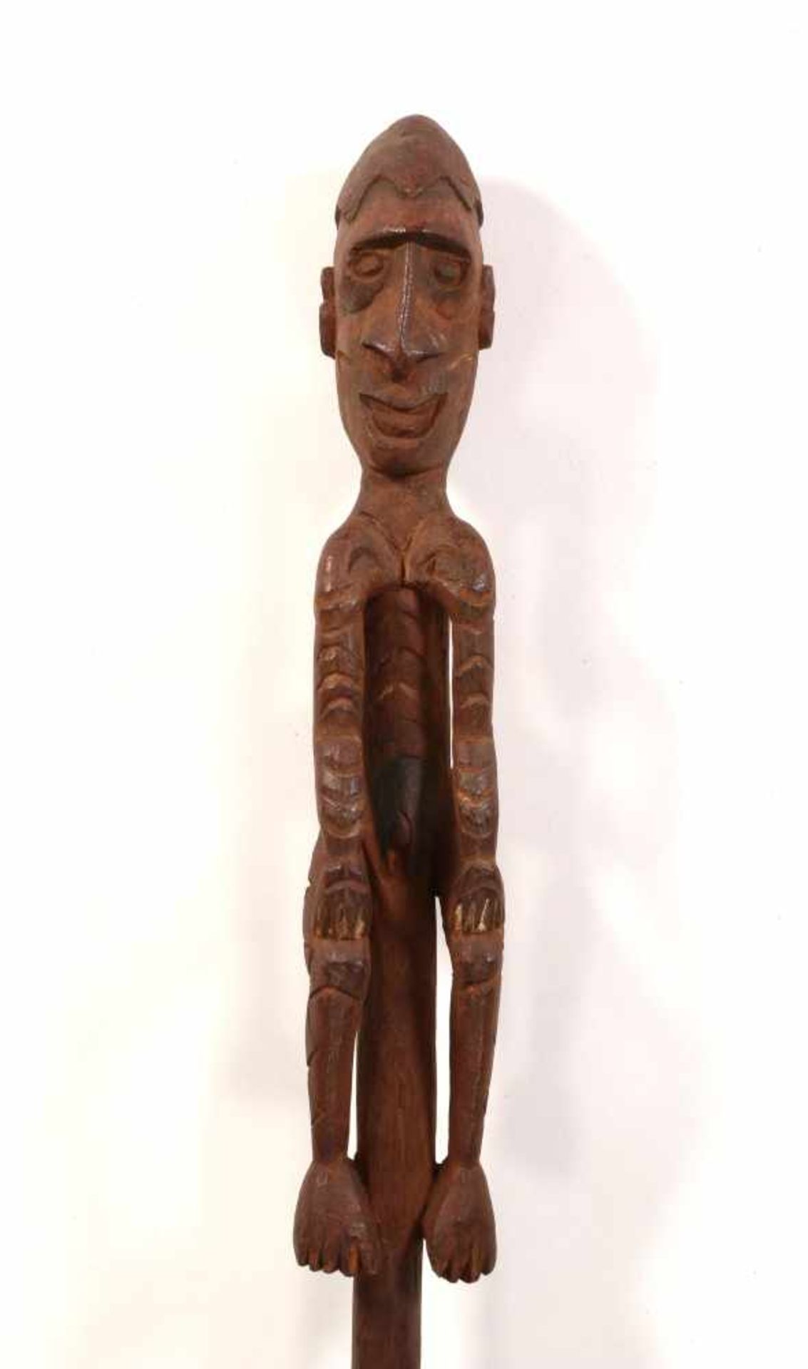 Papua, Asmat, hunters bamboo cilinder arrow case and PNG, Sepik, spearthrower.The case filled with - Bild 3 aus 3