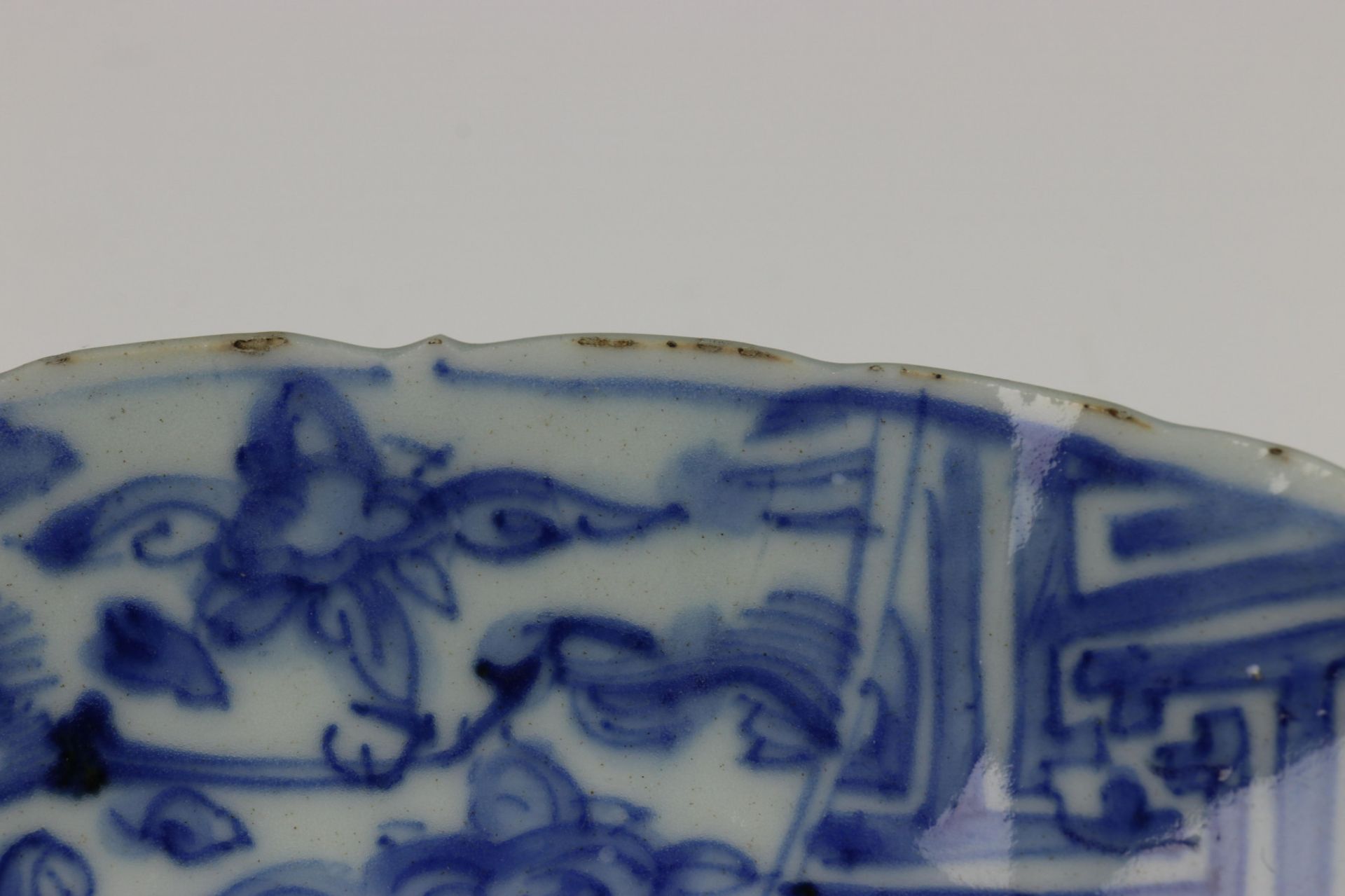 China, paar blauw-wit porseleinen borden, Wanli, - Image 11 of 13