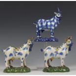 Delft, een paar en een enkel model van een geitje, 19e eeuw,