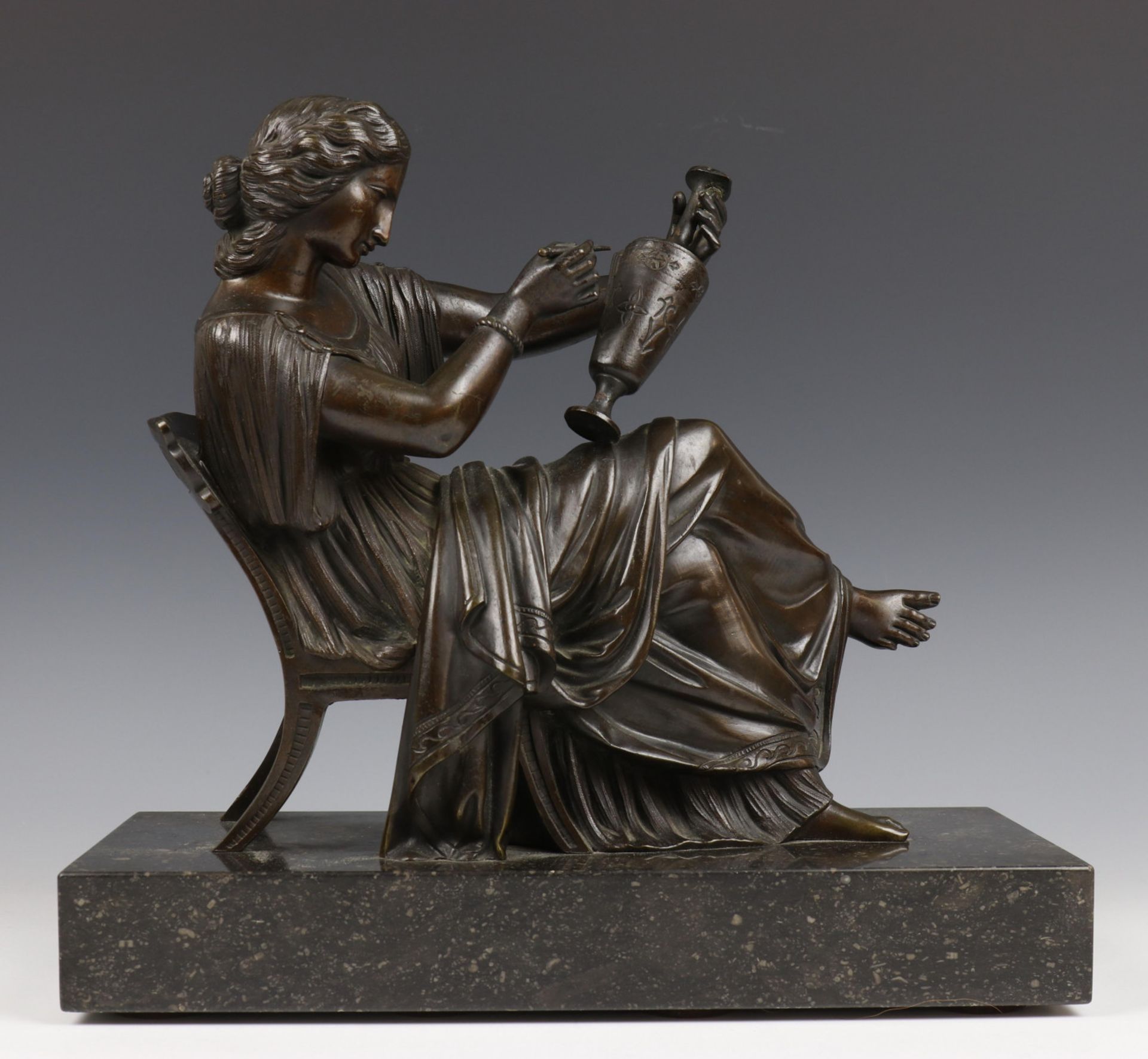 Bruin gepatineerd bronzen sculptuur, eind 19e eeuw