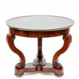 Mahoniehouten ronde tafel, biedermeier,