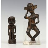 Borneo, Dayak, two wooden shaman's figures,