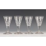 Engeland, set van vier drinkglazen, ca 1790,