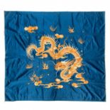 China, blauwe zijden tempeldoek, 20e eeuw,