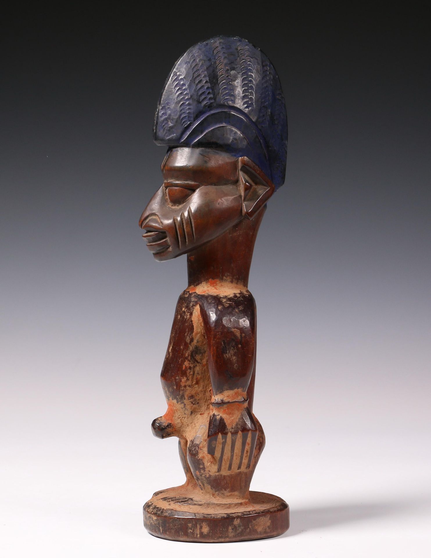 Nigeria, Yoruba, Ijebu, Ijebu-Ode, male twin figure with prominent sex