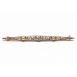 Platina en 18krt. gouden broche, ca 1900,