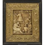 Mechelen, albasten reliëf plaquette voorstellende Christus in de olijftuin, 17e eeuw,