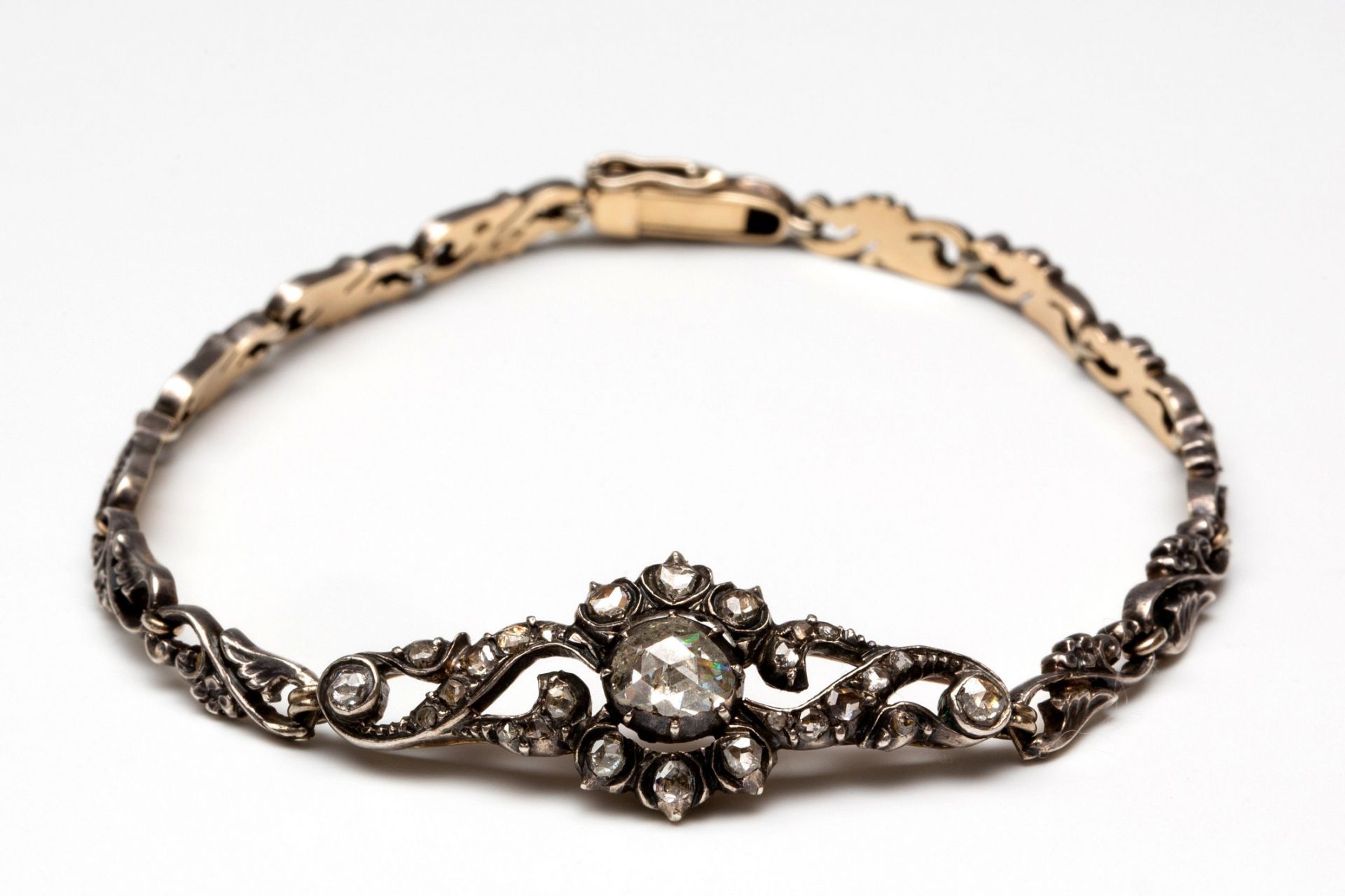 Zilveren en gouden armband, begin 20e eeuw,