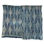Nigeria, Ibo, blue mud cloth, various geometrical patterns, fringes