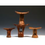 Ethiopie-Kenia, collection of four wooden neckrests